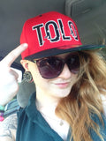Red Tolo Glitch Snapback Hat