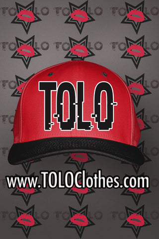 Red Tolo Glitch Snapback Hat